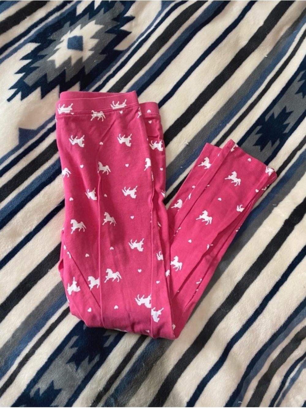 Pink Unicorn Print Girls' Leggings